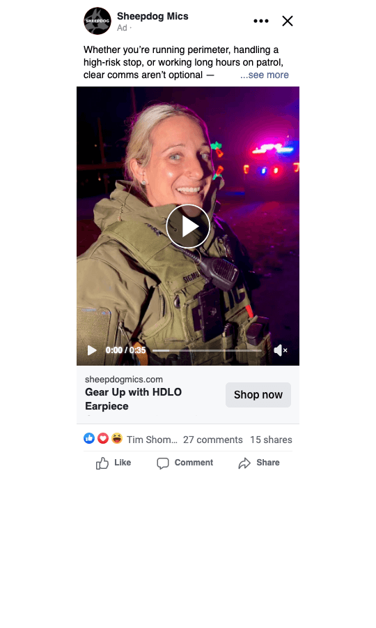 Live Meta ad — tactical comms
